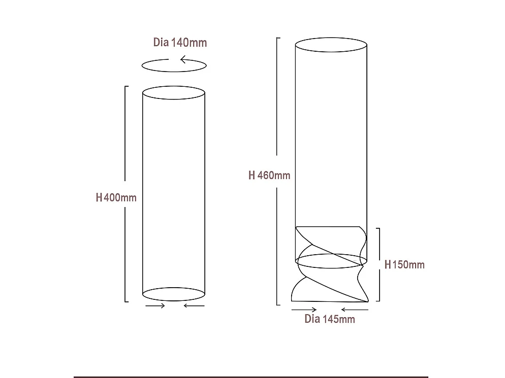 Cheminée bio de table au bioéthanol NIZZA Noir D14,5xH46,5 interne externe