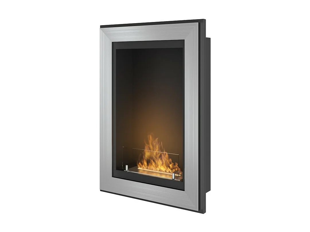 Caminetto a Bioetanolo Frame 550 SimpleFire da incasso Inox con Vetro