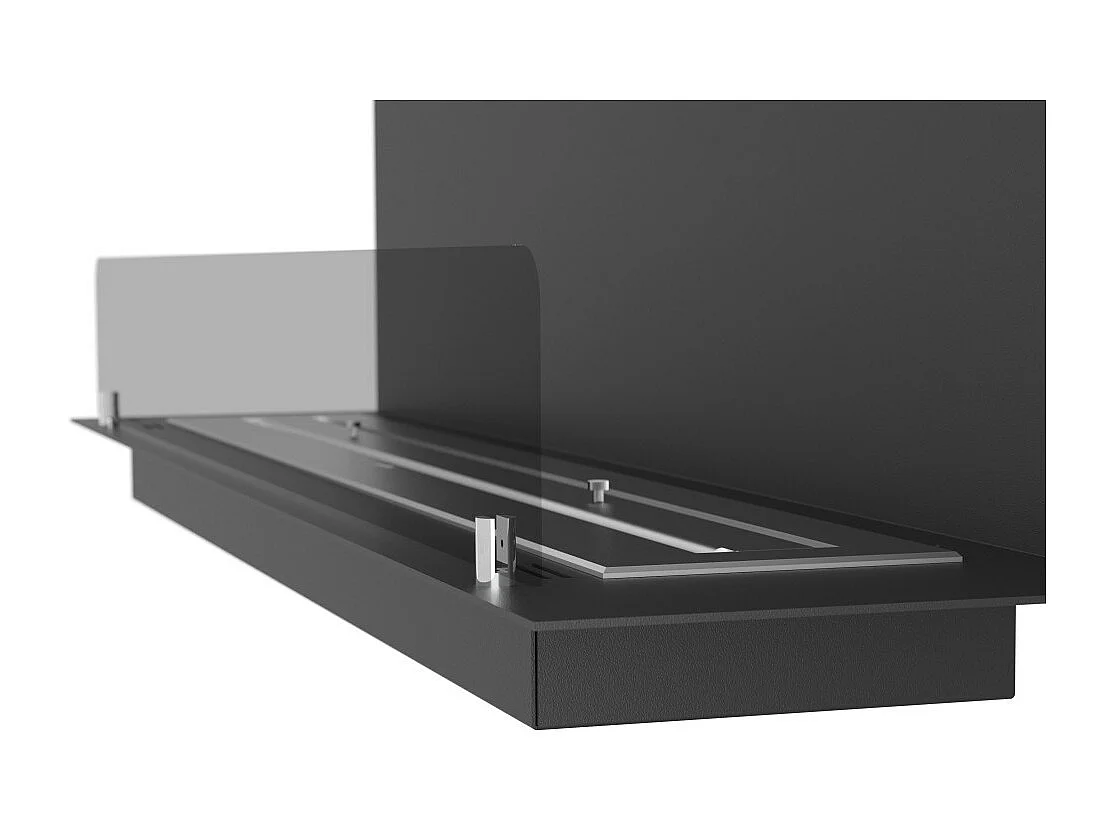 Cheminée Bioéthanol Encastrable Design C1200 V.1 avec Vitre Ouverte sur 3 Côtés Brûleur 3 Litres