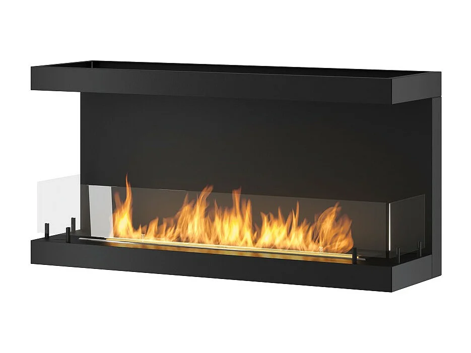 Caminetto a Bioetanolo Da Incasso di Design C1000 V.3 con Vetro Aperto su 3 Lati Bruciatore da 2 Litri