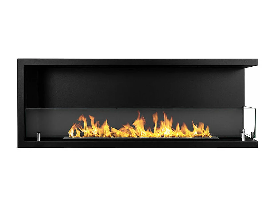 Cheminée bioéthanol encastrable d'angle biocheminée 120x45 SUTRI 120 DX