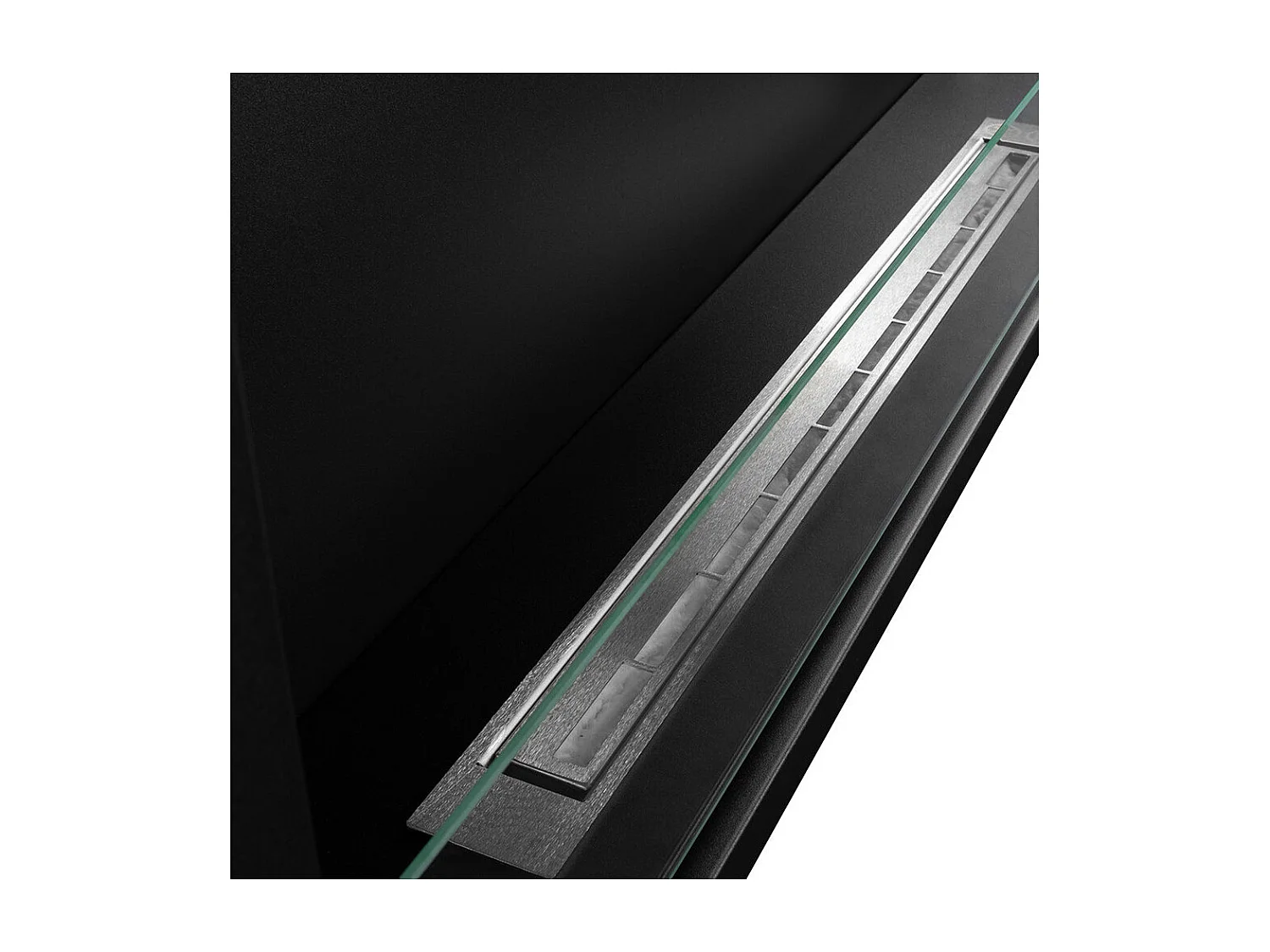 Cheminée bioéthanol encastrable d'angle biocheminée 120x45 SUTRI 120 DX