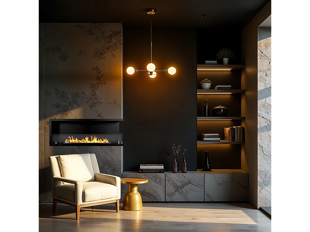 Chimenea de bioetanol de esquina empotrada biochimenea de esquina 120x45 SUTRI 120 DX