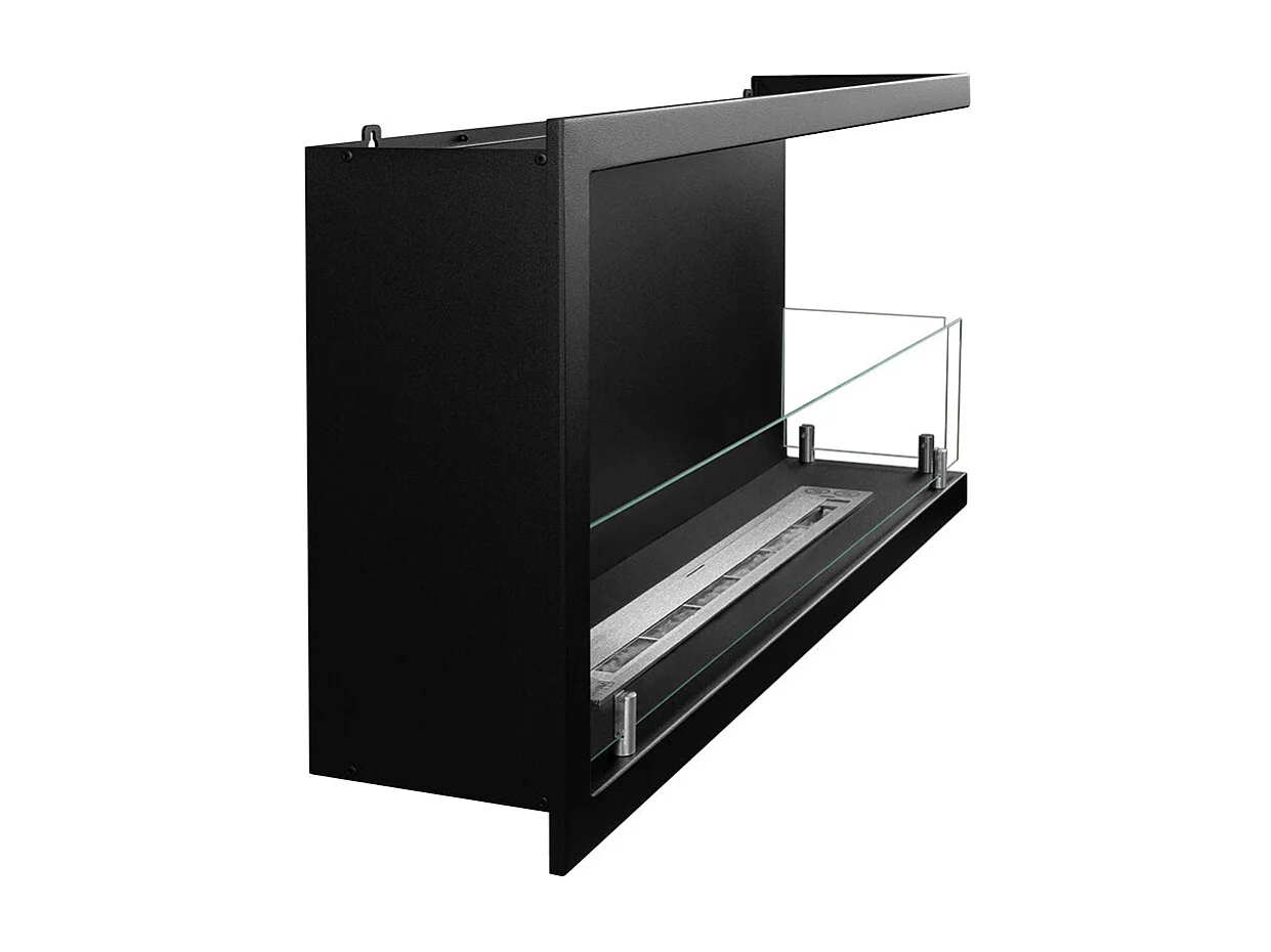 Cheminée bioéthanol encastrable d'angle biocheminée 90x45 SUTRI 90 DX