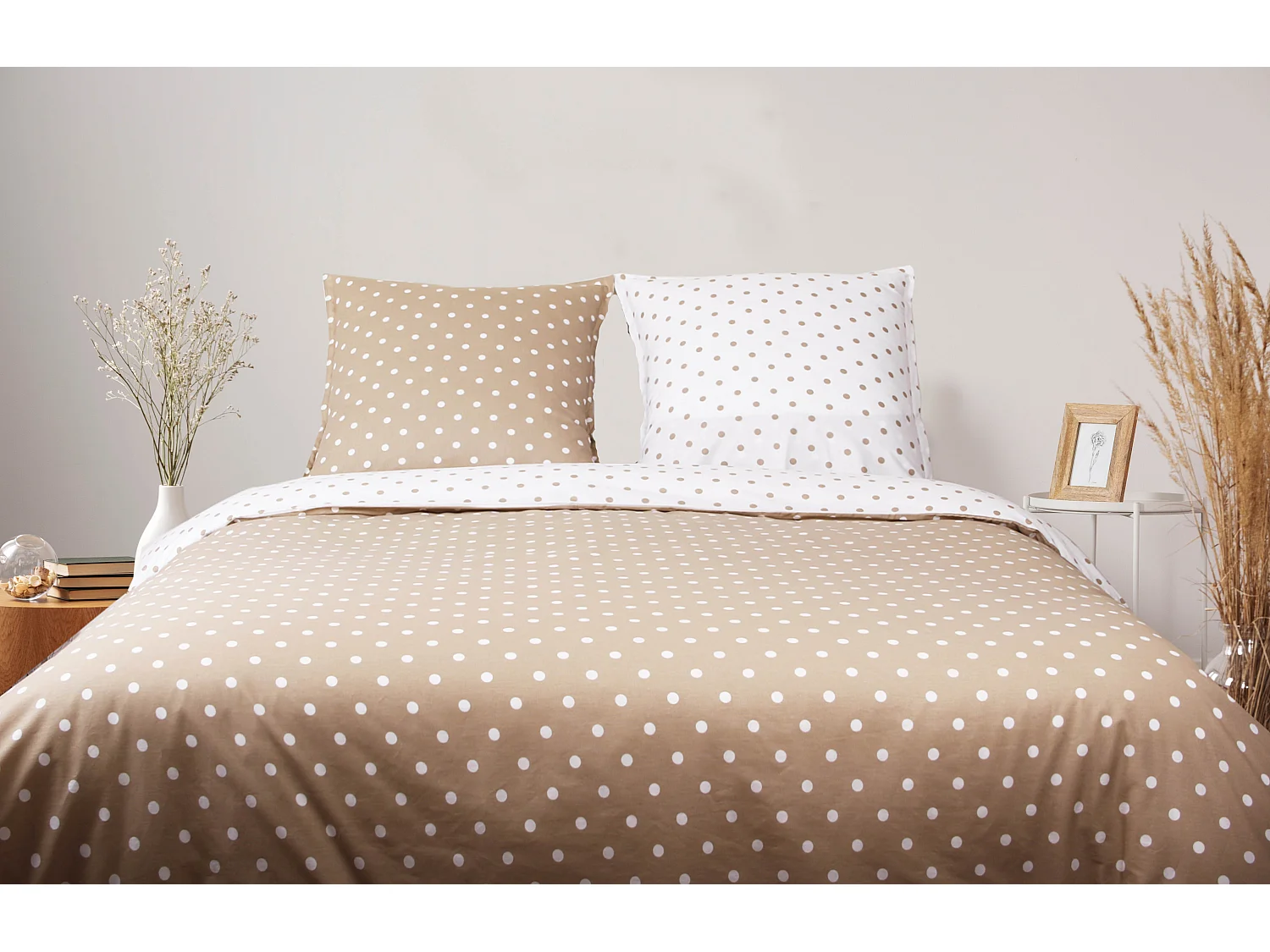 2 persoons beddengoed 200x200 cm+2 kussenslopen 65x65 cm in katoen