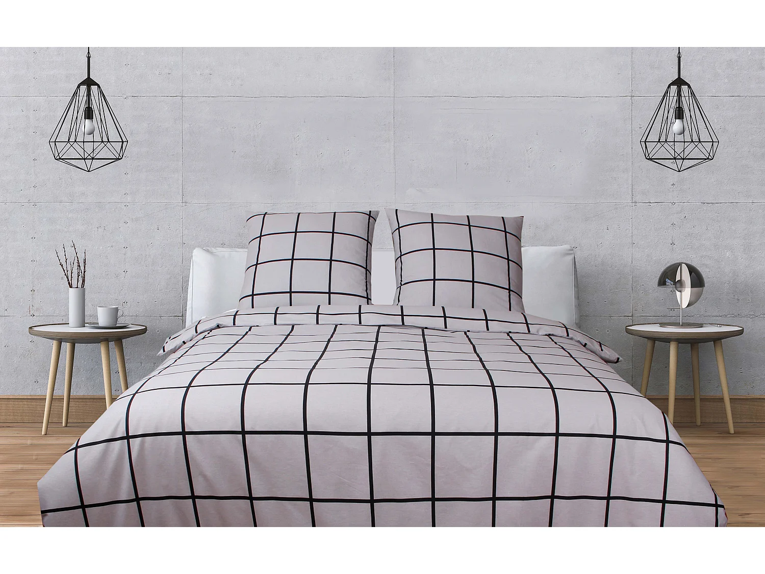 Set letto singolo 140x200 cm+ 1 federa 65x65 cm  100% cotone