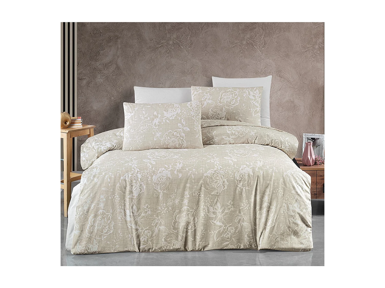 Set letto singolo 140x200 cm+ 1 federa 65x65 cm  100% cotone