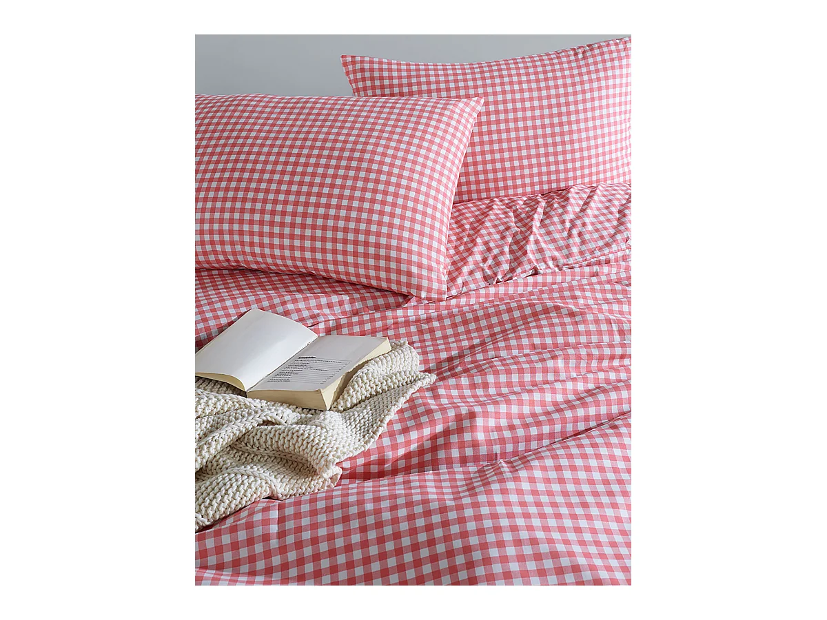 1 persoons beddengoed 140x200 cm+1 kussensloop 65x65 cm in katoen