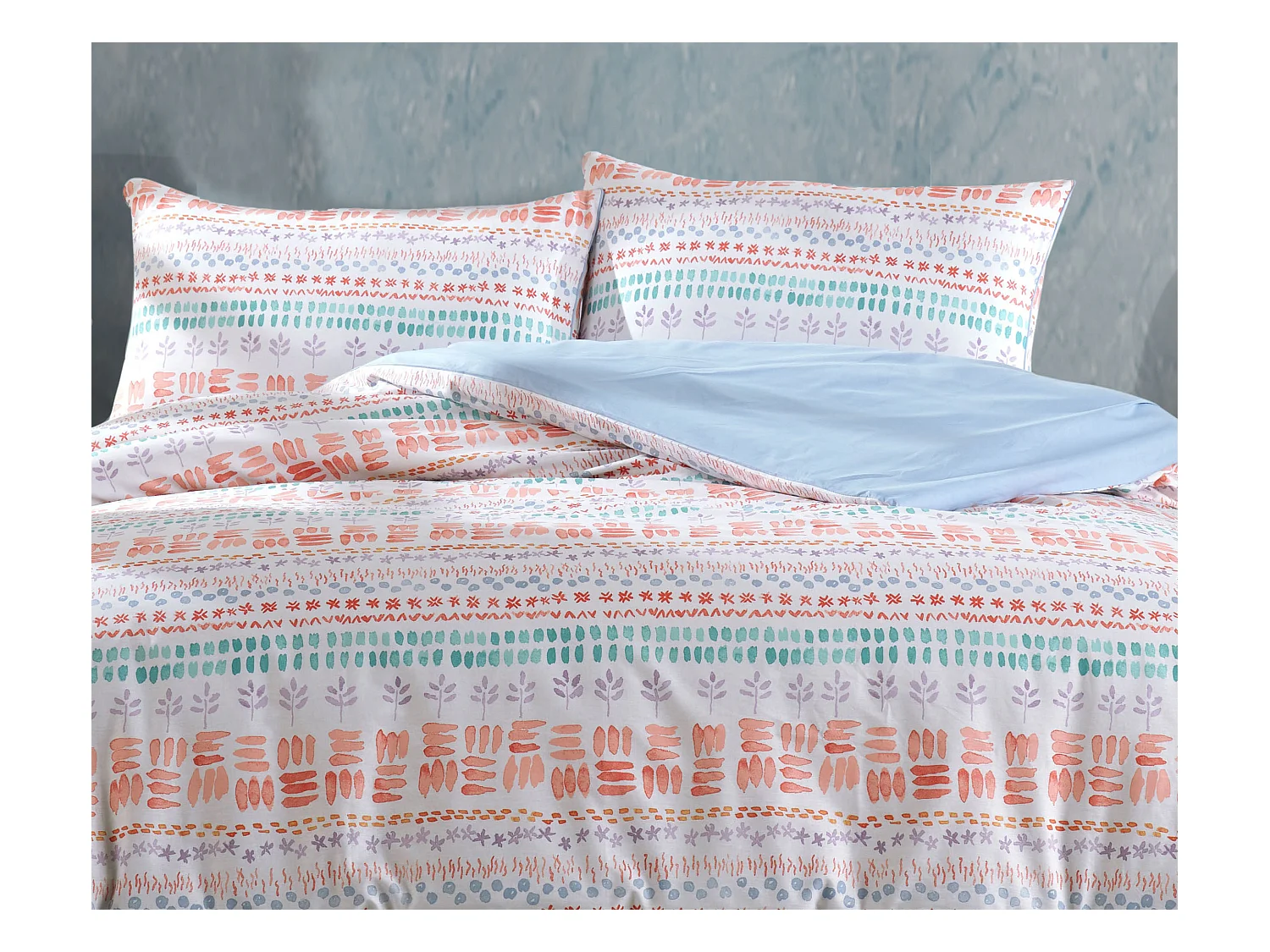 1 persoons beddengoed 140x200 cm+1 kussensloop 65x65 cm in katoen