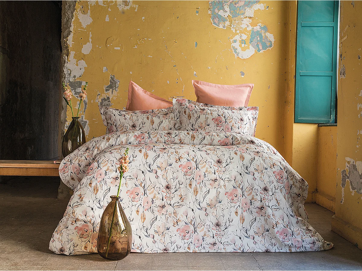 Housse de couette + taie(s) oreiller satin de coton "Joceline"