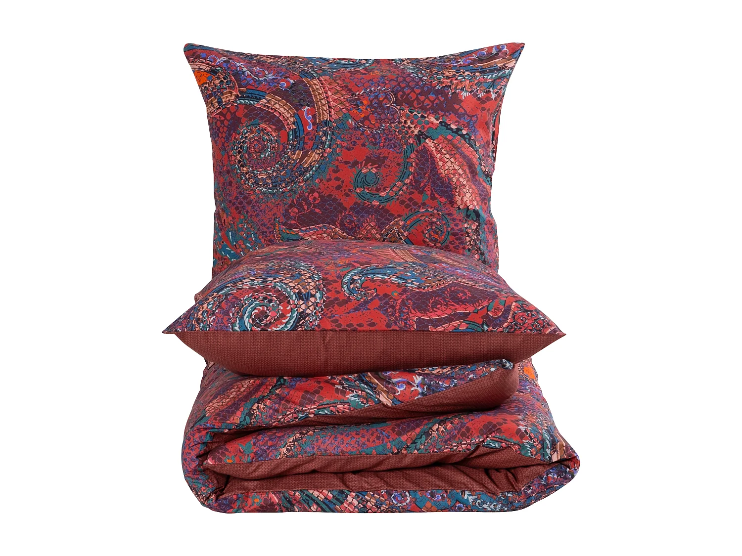 Housse de couette + taie(s) oreiller "Harmoney" 100% coton imprimé.