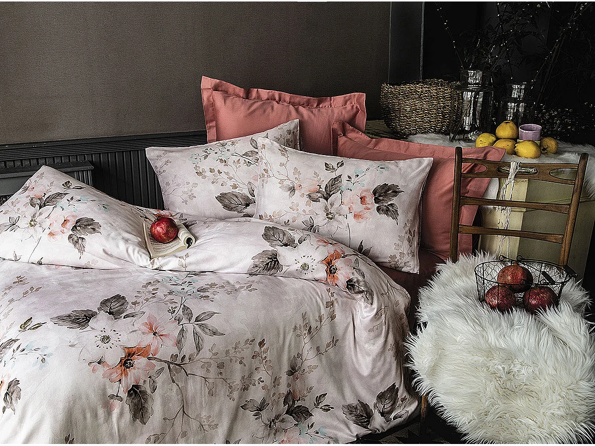 Housse de couette + taie(s) oreiller satin de coton "Malogra"