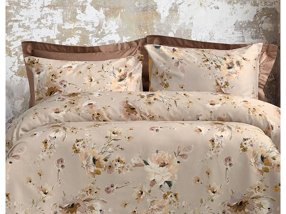 Housse de couette + taie(s) oreiller satin de coton "Aki"