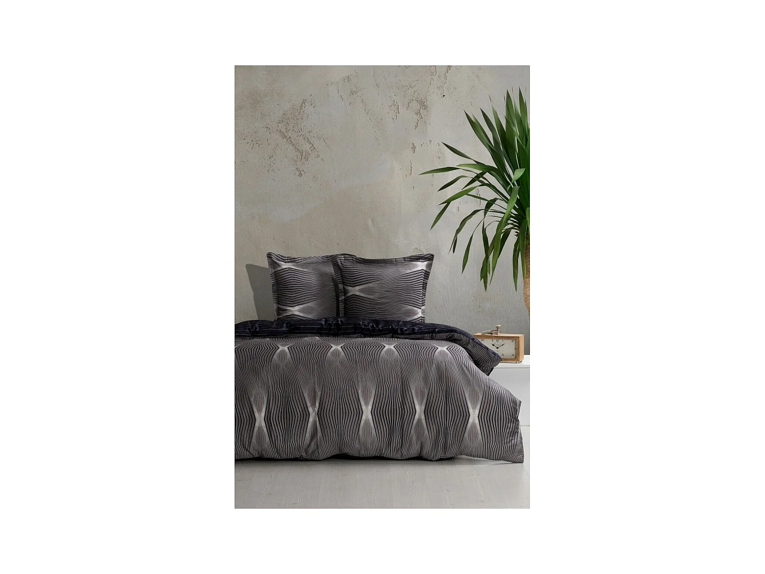 Housse de couette + taie(s) oreiller satin de coton "Bistro"