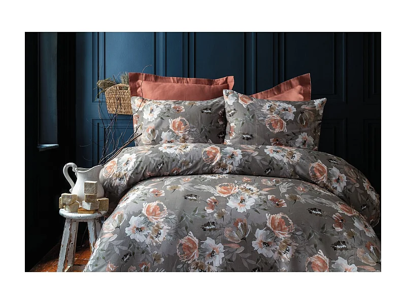 Jogo de cama para 2 pessoas 1 capa de edredão 240x220 cm+2 Fronhas 63x63 cm em cetim de algodão