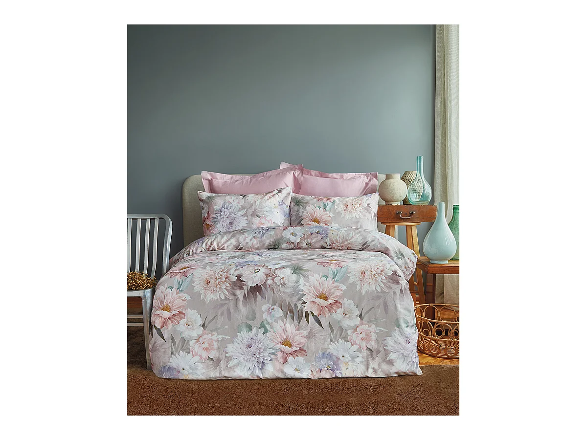Housse de couette + taie(s) oreiller satin de coton "Poliere"