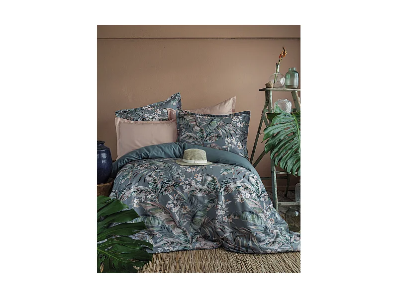 Housse de couette + taie(s) oreiller satin de coton "Laorine"