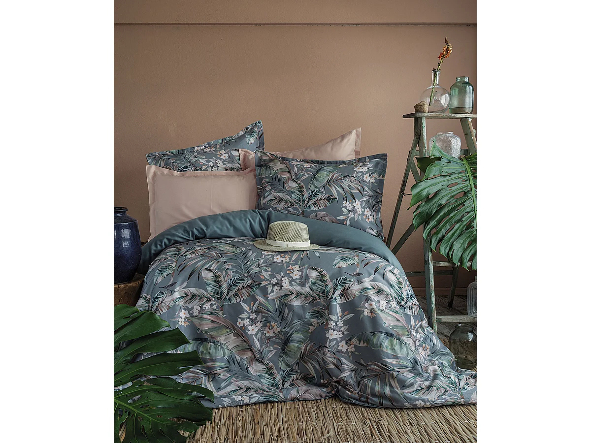 Set letto matrimoniale 240x220 cm+2 federe 63x63 cm in raso di cotone