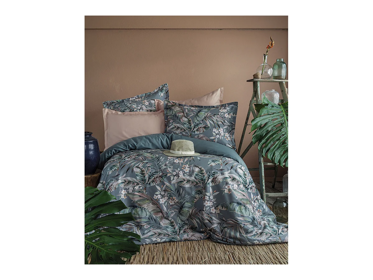 Housse de couette + taie(s) oreiller satin de coton "Laorine"