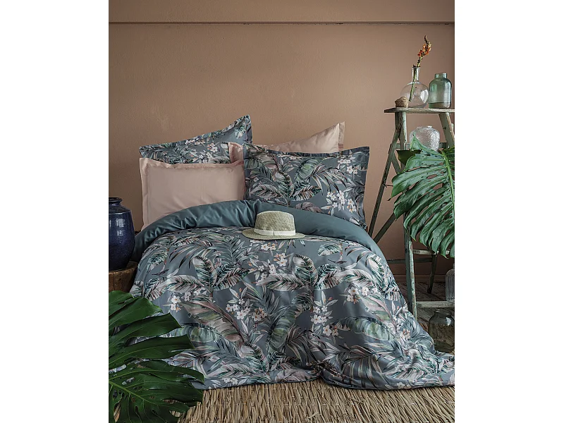 Housse de couette + taie(s) oreiller satin de coton "Laorine"