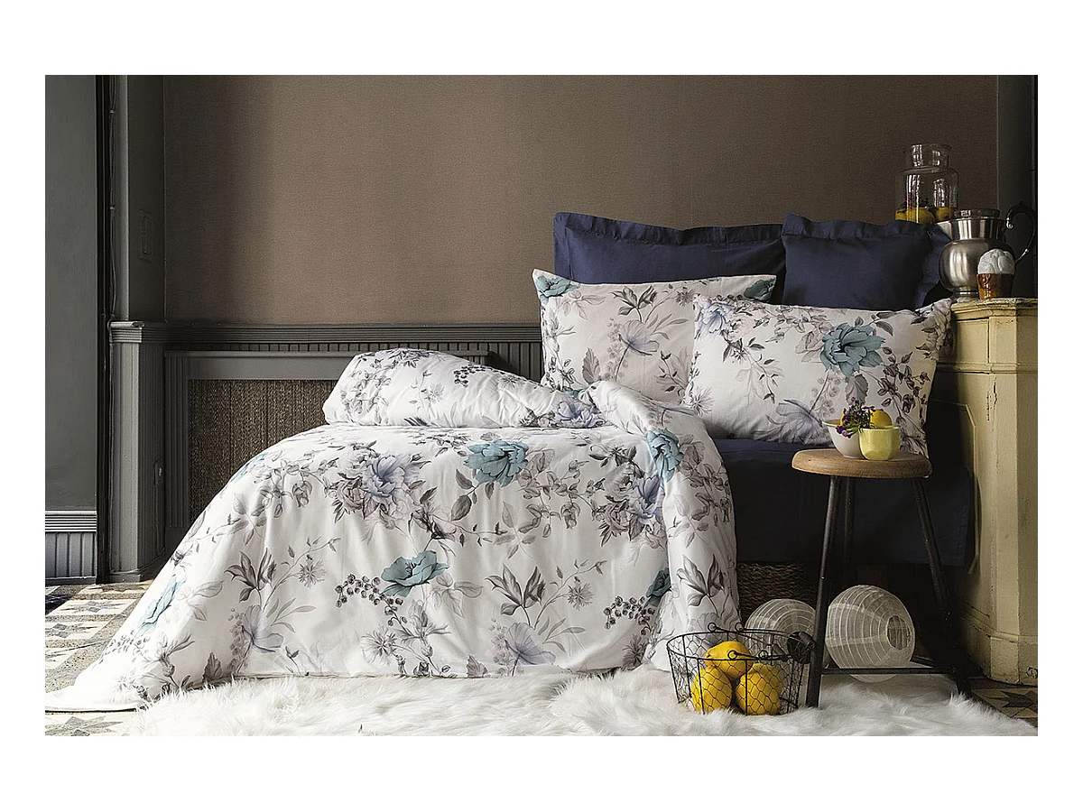 Housse de couette + taie(s) oreiller satin de coton "Laterna"