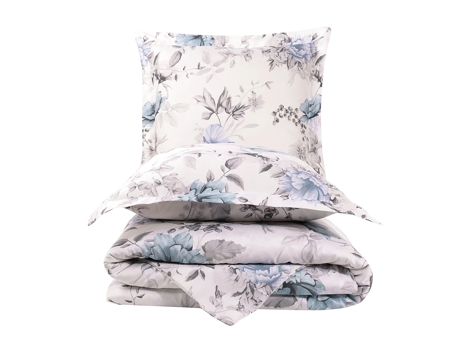 Bettwäschegarnitur  1 Bettbezug 240x220 cm+2 Kopfkissenbez 63x63 cm-Baumwollsatin