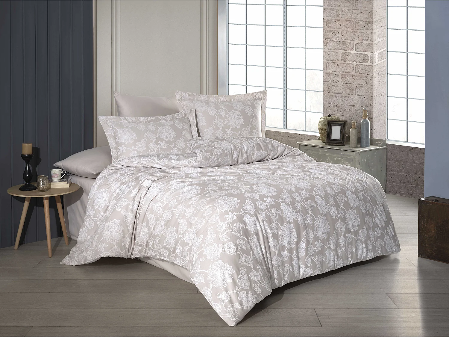 1 persoons beddengoed 140x200 cm+1 kussensloop 63x63 cm katoensatijn