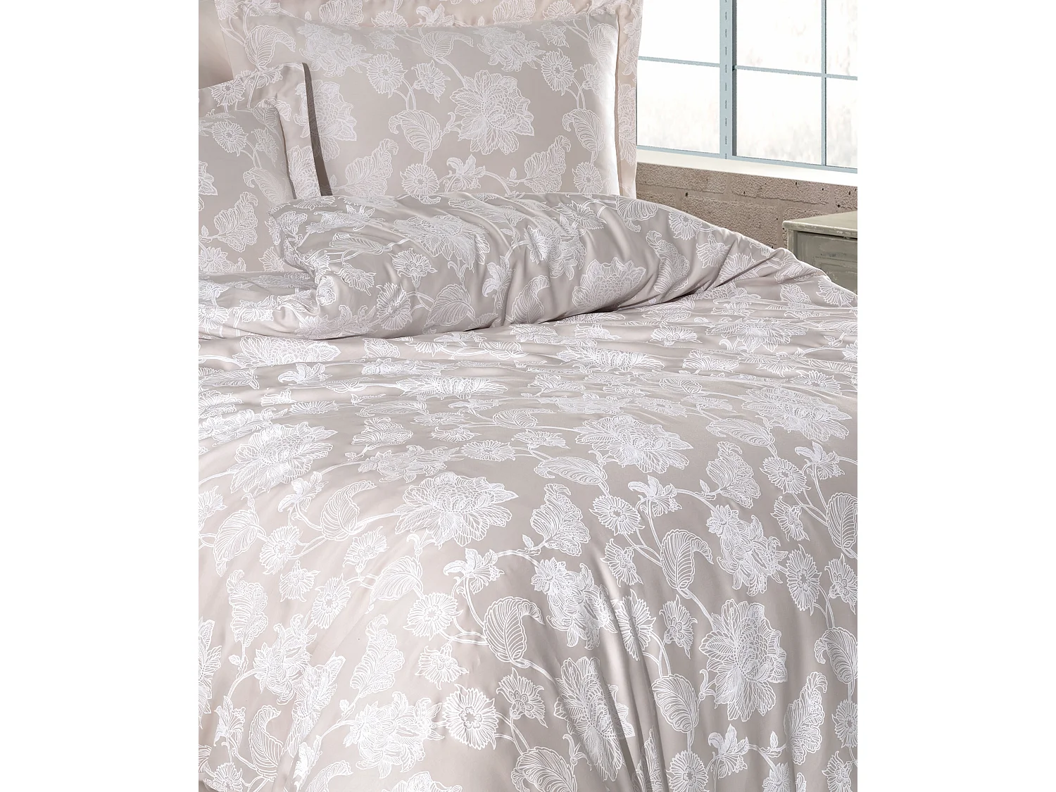 1 persoons beddengoed 140x200 cm+1 kussensloop 63x63 cm katoensatijn