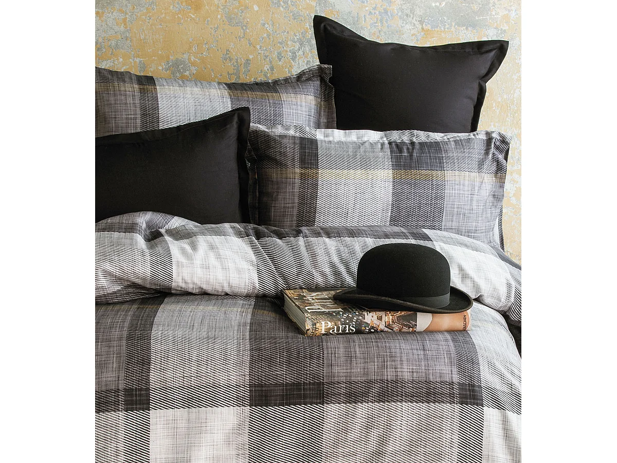 Housse de couette + taie(s) oreiller satin de coton "Dunloe"