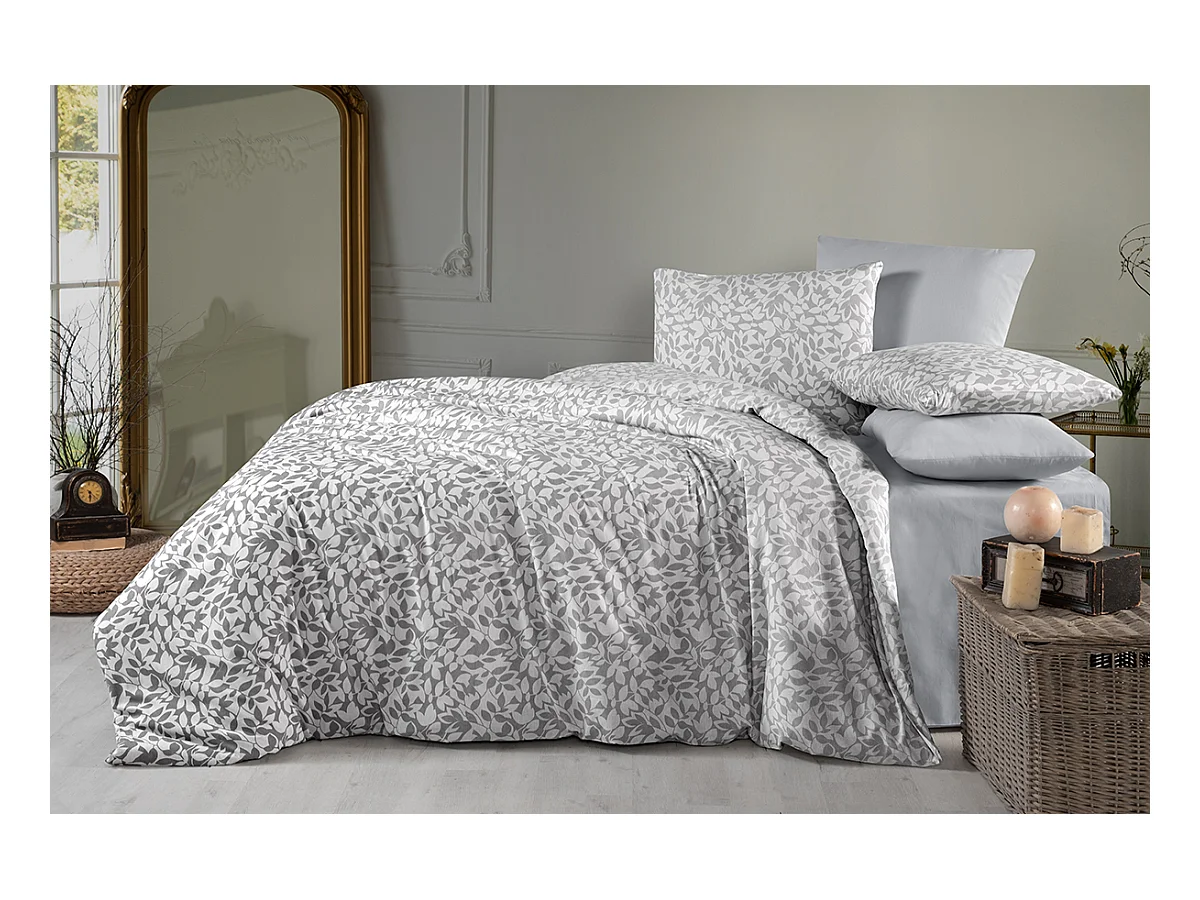 Housse de couette + taie(s) oreiller "Perry" 100% coton imprimé.