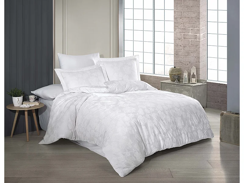 Set letto singolo 140x200 cm+ 1 federa 63x63 cm in raso di cotone