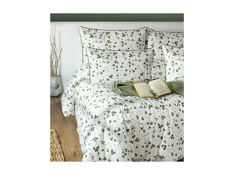 Housse de couette + taie(s) oreiller "Parlin" 100% coton imprimé.