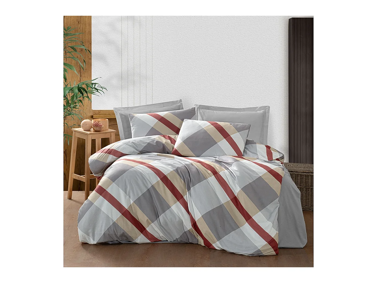 Housse de couette + taie(s) oreiller "Sherry" 100% coton imprimé.