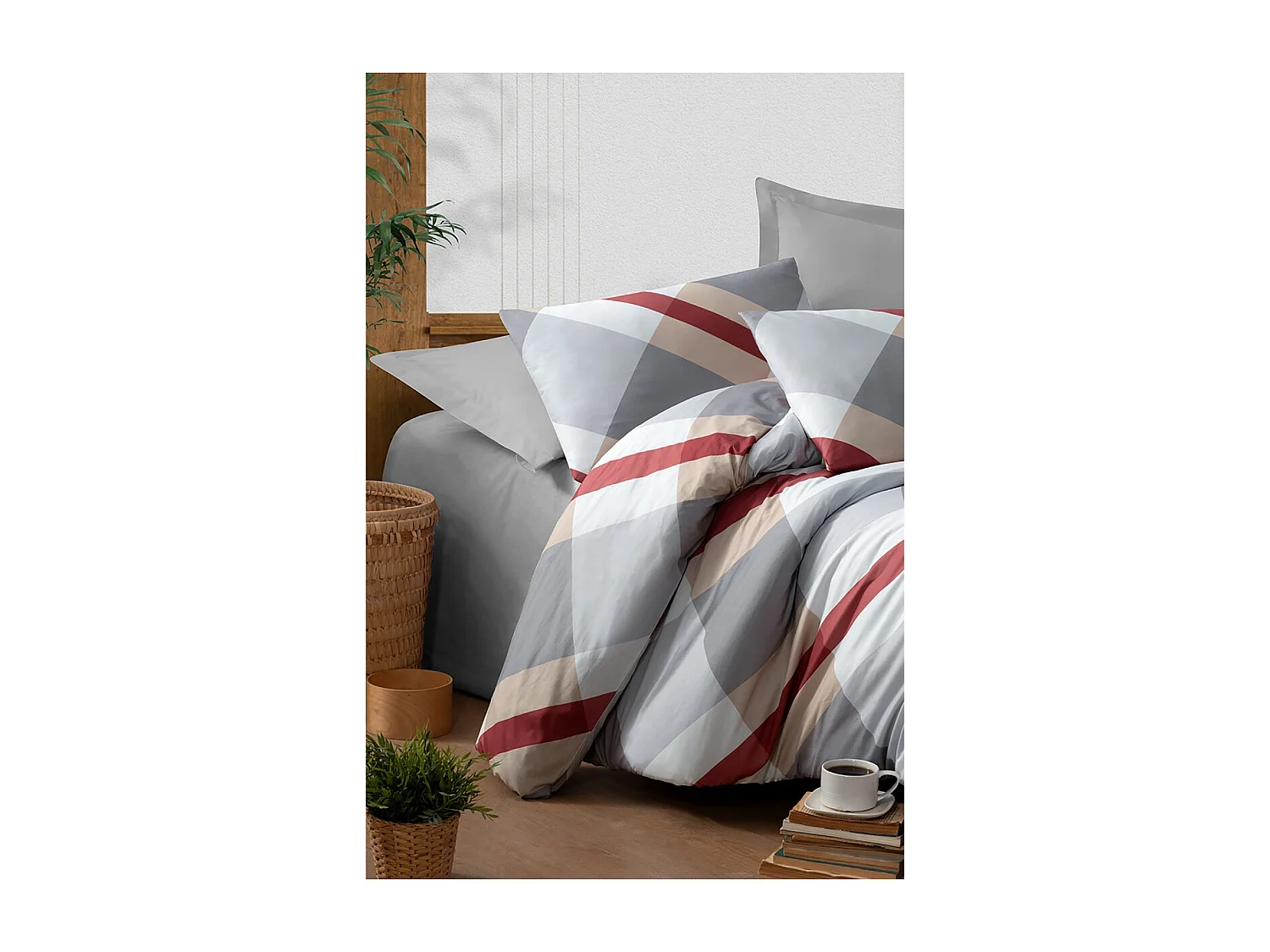 Housse de couette + taie(s) oreiller "Sherry" 100% coton imprimé.