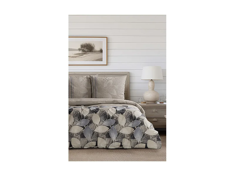 Housse de couette + taie(s) oreiller "Bernanda" 100% coton imprimé.