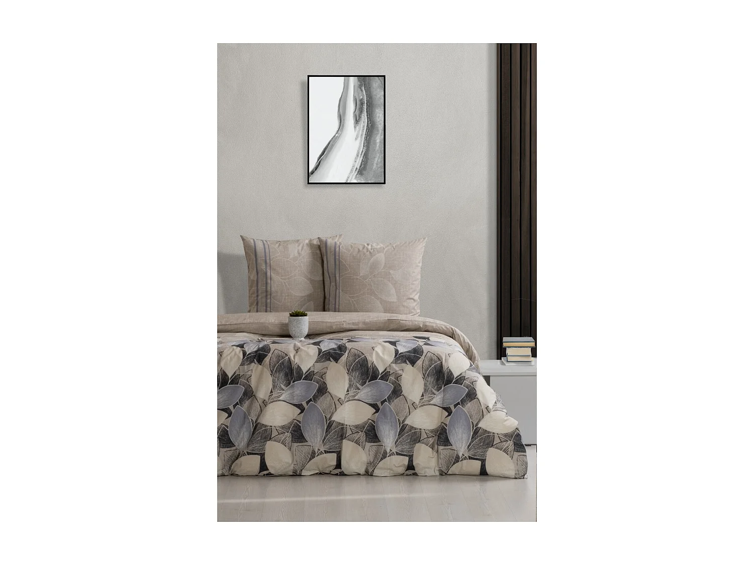 Housse de couette + taie(s) oreiller "Bernanda" 100% coton imprimé.