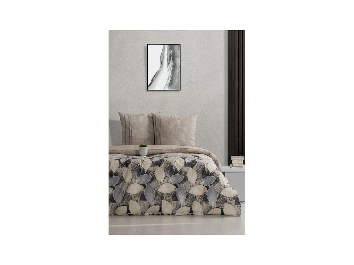 Housse de couette + taie(s) oreiller "Bernanda" 100% coton imprimé.