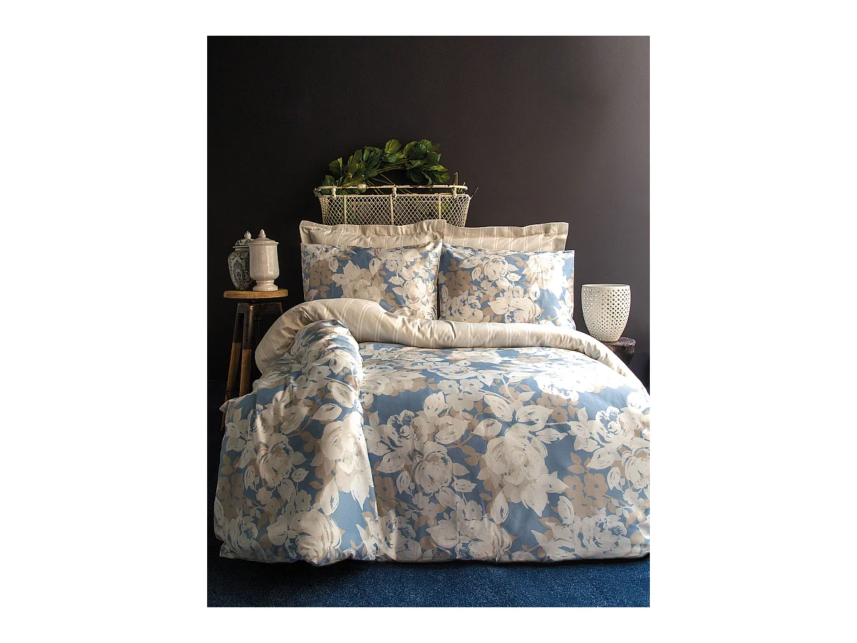 Housse de couette + taie(s) oreiller satin de coton "Decor"