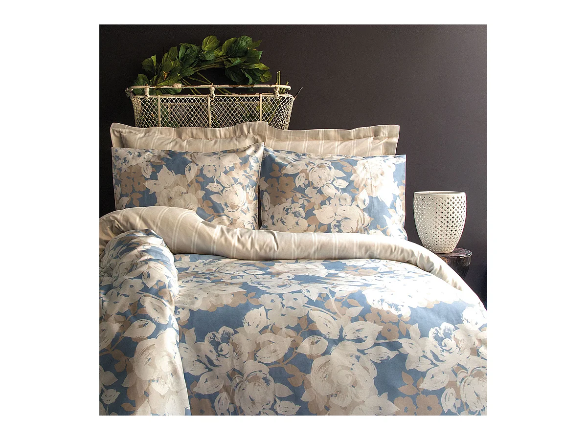 Set letto matrimoniale 240x220 cm+2 federe 63x63 cm in raso di cotone