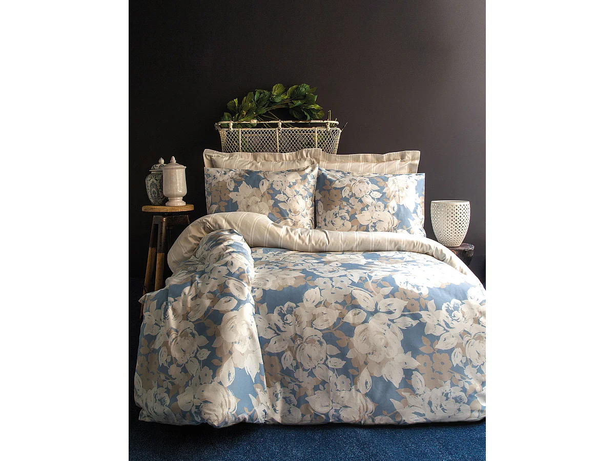 Housse de couette + taie(s) oreiller satin de coton "Decor"