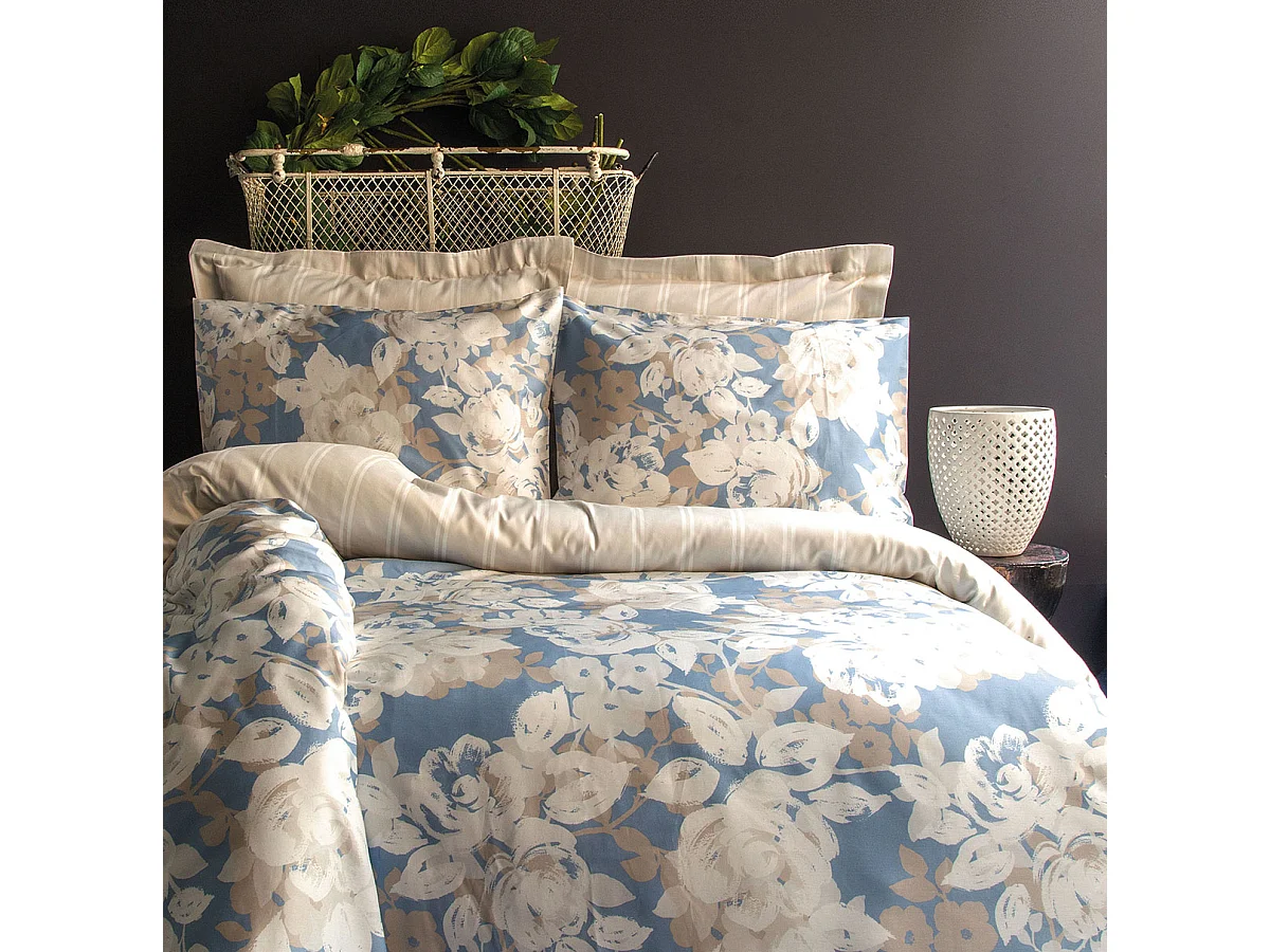 Housse de couette + taie(s) oreiller satin de coton "Decor"