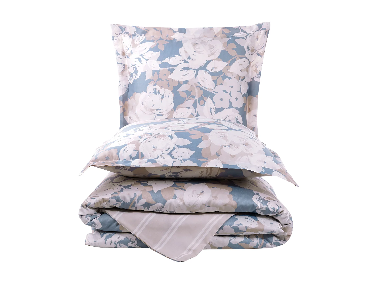 Housse de couette + taie(s) oreiller satin de coton "Decor"