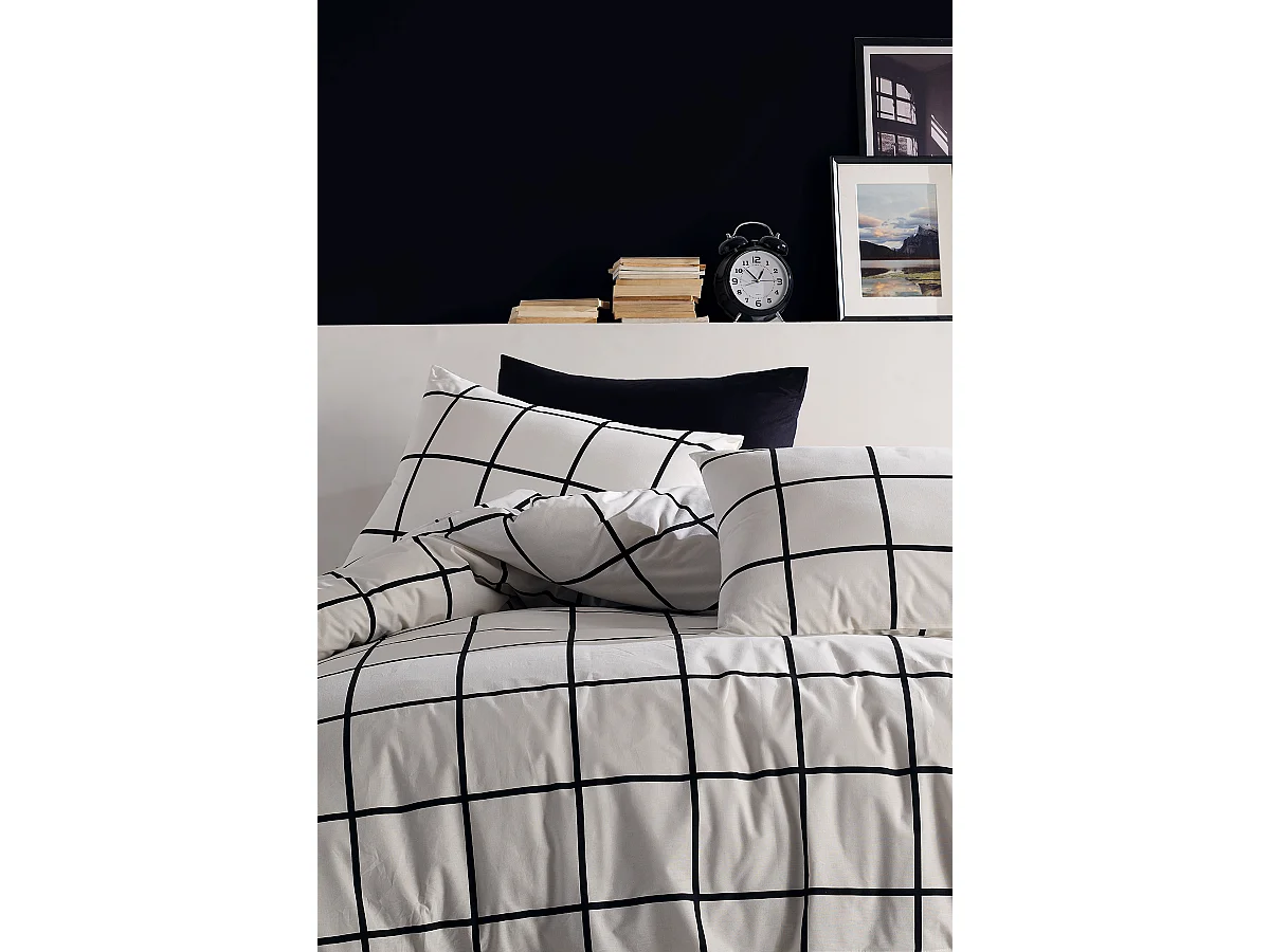 1 persoons beddengoed 140x200 cm+1 kussensloop 65x65 cm in katoen