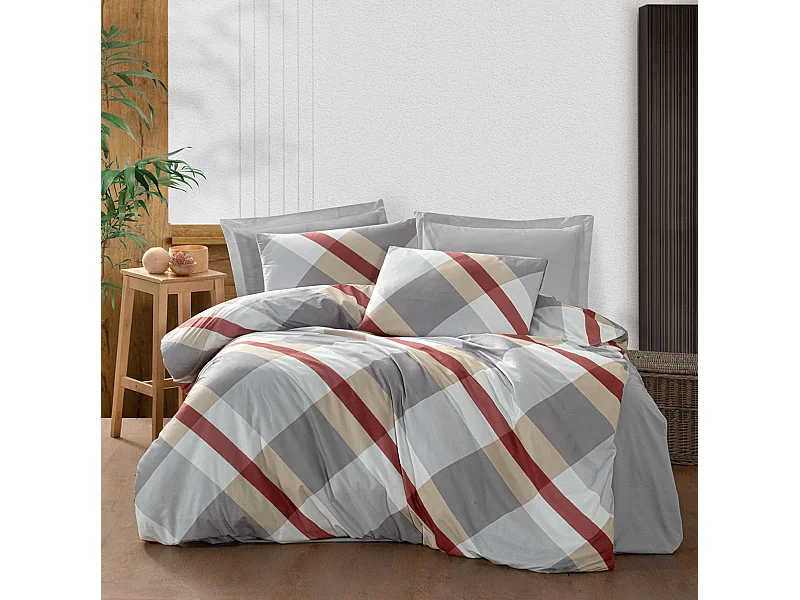 Juego de funda de edredón +funda de almohada 100% algodón "Sherry"