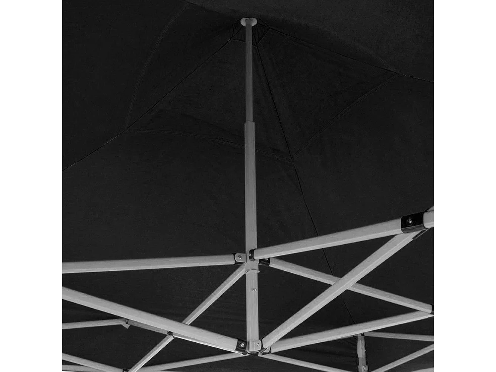 Gazebo pliable pliable 3 X 3 Noir recouvert de PVC imperméable