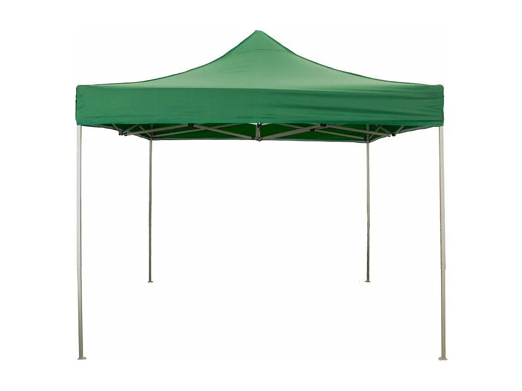 Gazébo pliable pliable 3 X 3 Vert recouvert de PVC imperméable