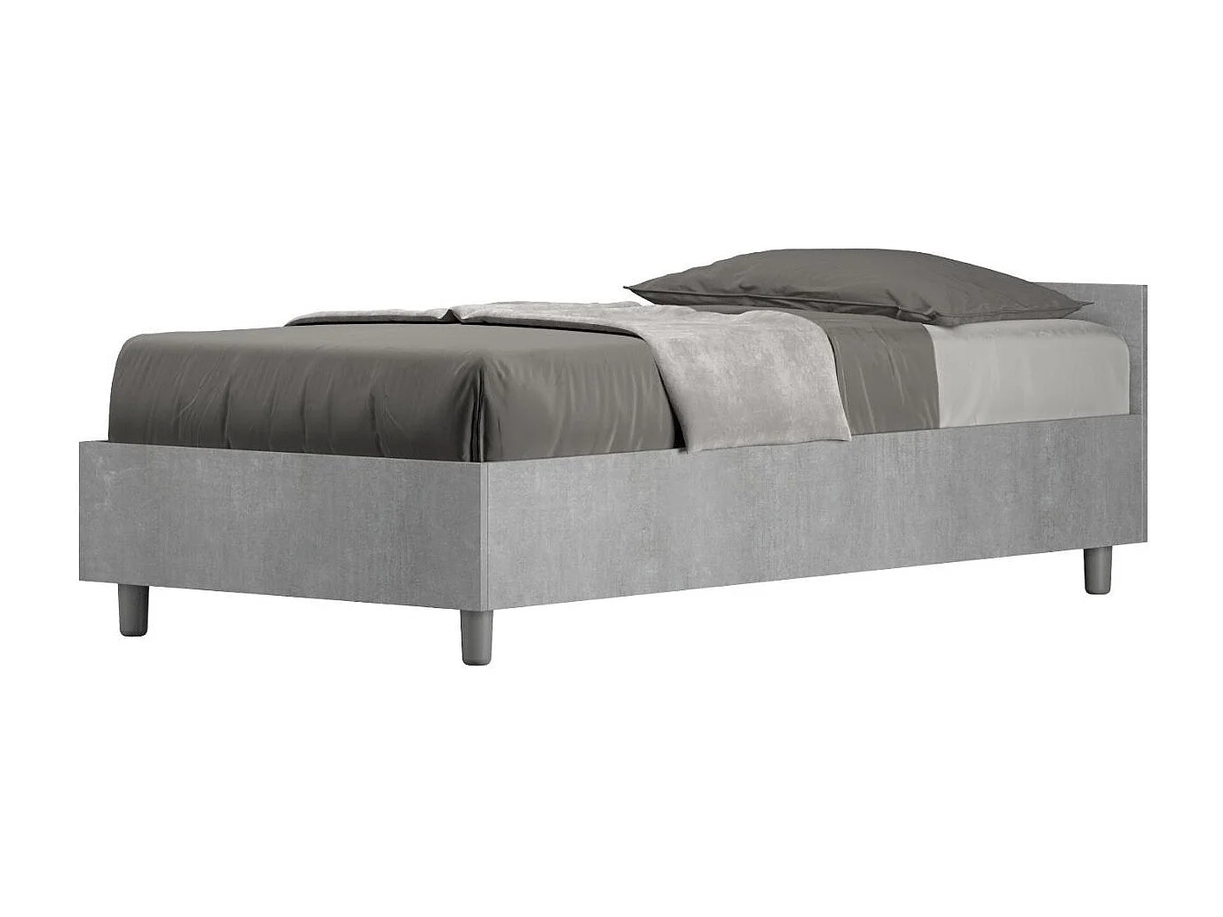 Borra houten bedframe-Kleur Grijs-Slapen 80x200cm-Versie zonder boxspring