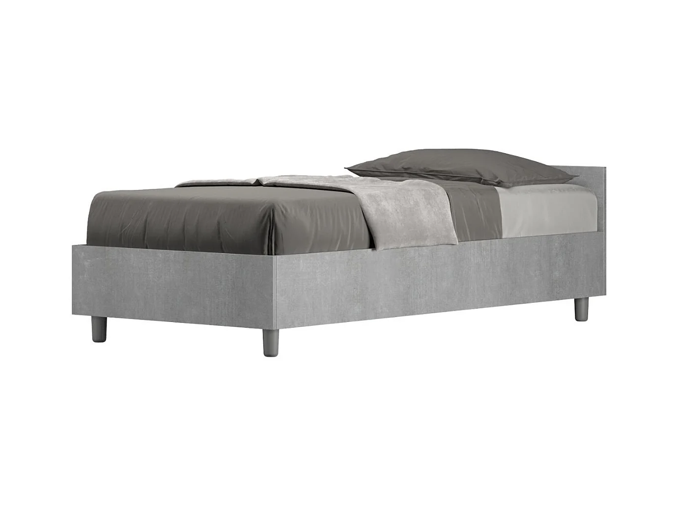 Borra houten bedframe-Kleur Grijs-Slapen 80x200cm-Versie met boxspring