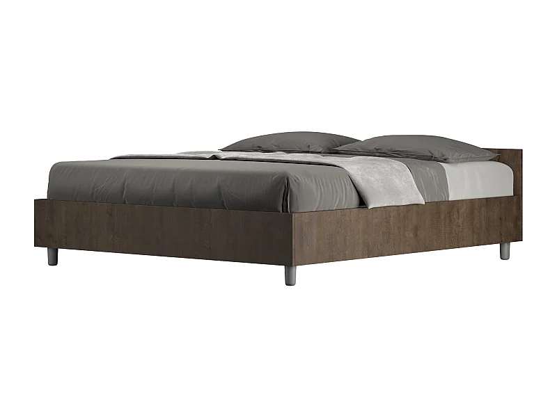 Bed 160x200 zonder lattenbodem walnoot Nuamo