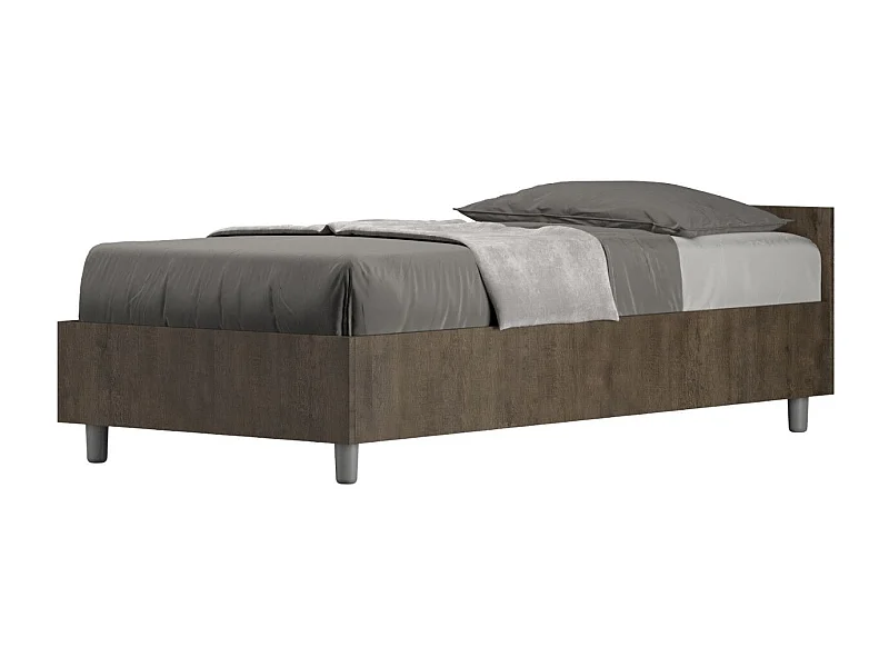 Cadre de lit en bois Borra-Couleur Marron Foncé-80x200